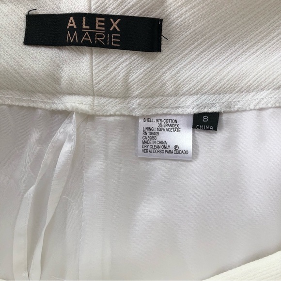 NWT Alex Marie White Wide Leg Pants Size 8 - Picture 8 of 10